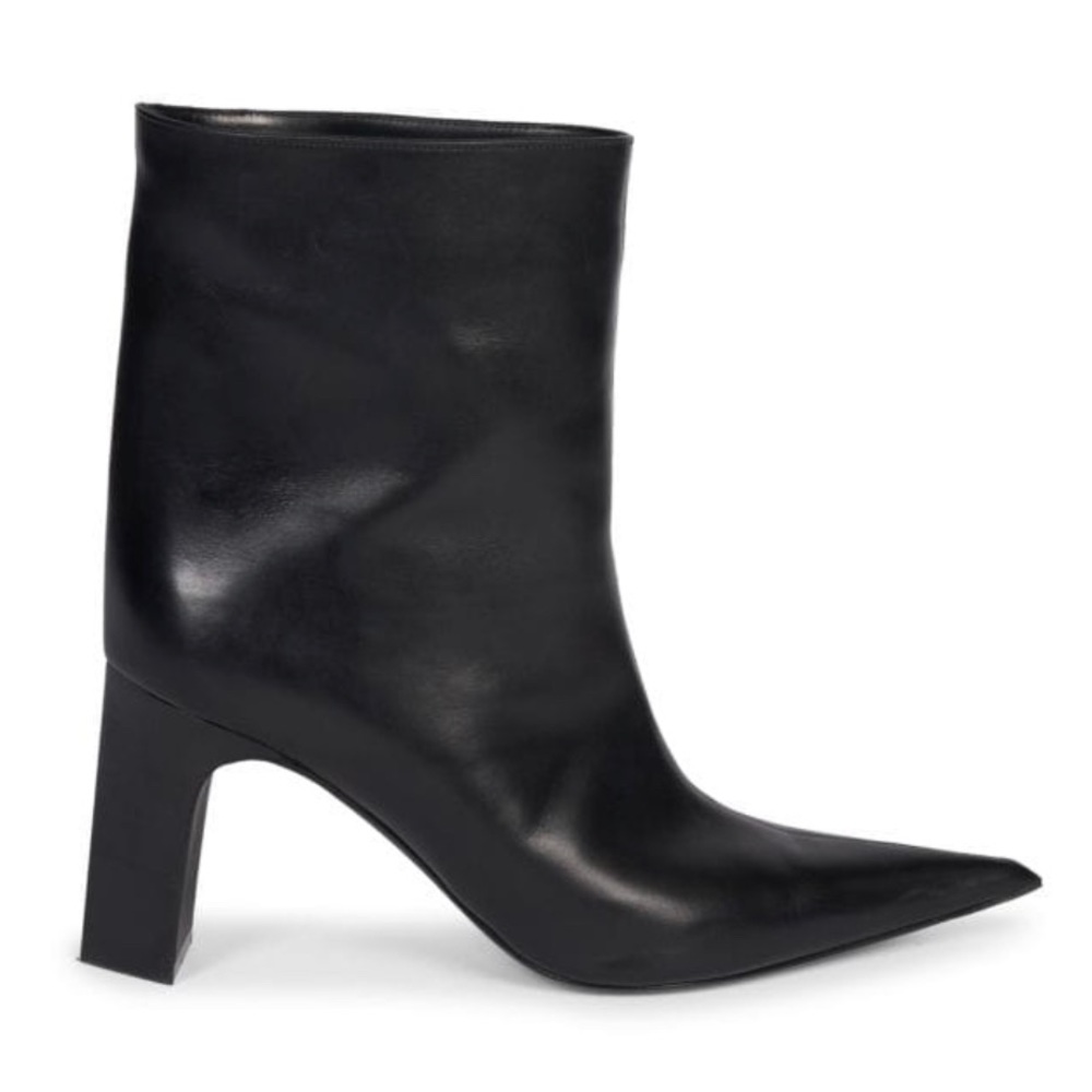 Balenziaga Boots Blade Black Leather Pointed Toe Triangle Heel Women’s Size 9 - Picture 1 of 11
